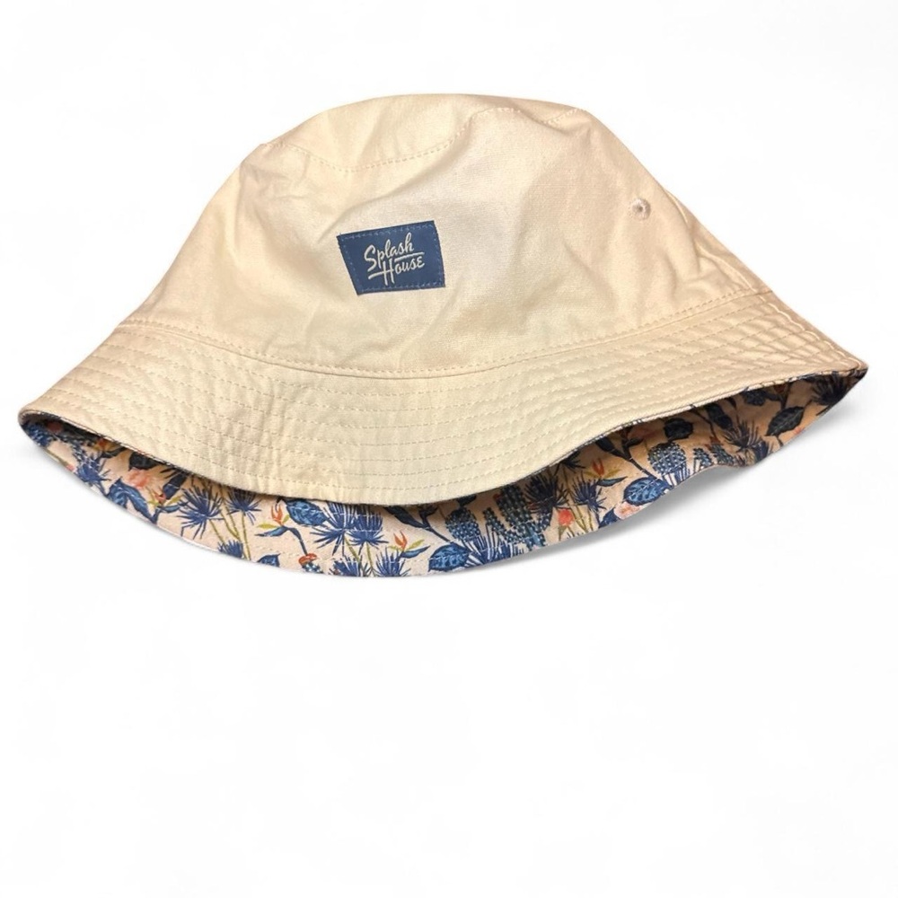 💴SOLD💴 Splash House Reversible Floral Print x Khaki Bucket Hat — One Size - Picture 5 of 6
